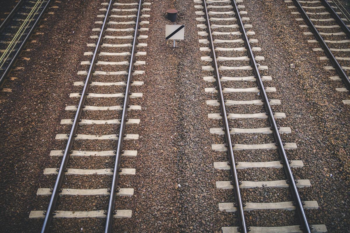 Free Photo Railroad Tracks, Top View