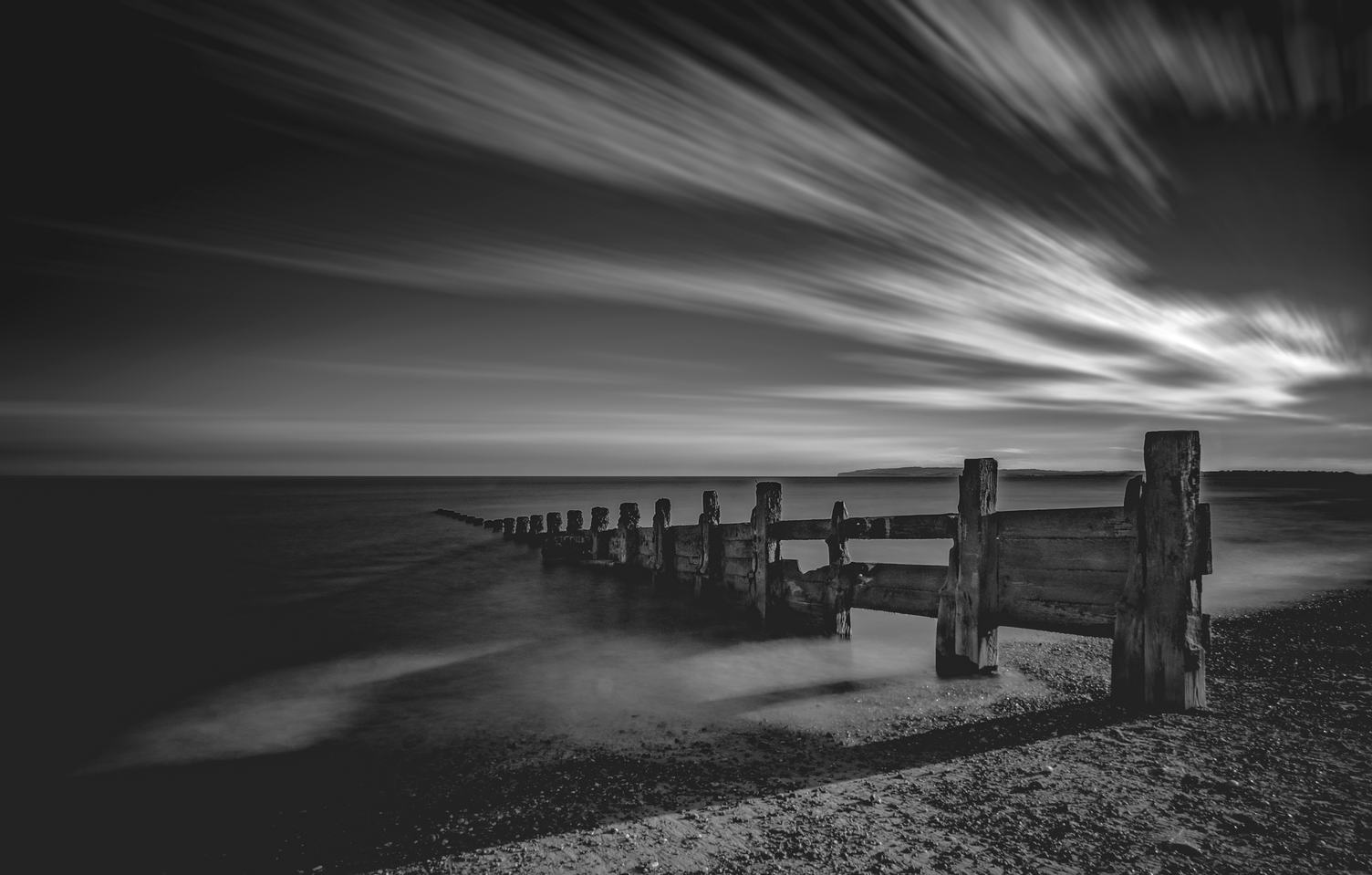 Amazing Black and White Long Exposure Beach Image