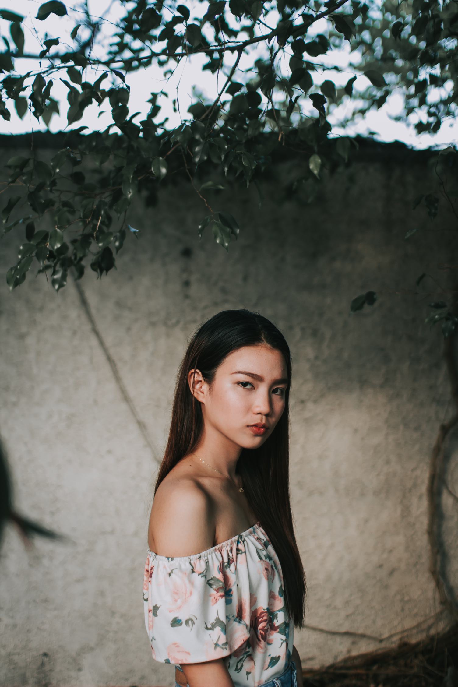 Beautiful and Angry Asian Young Woman Portrait
