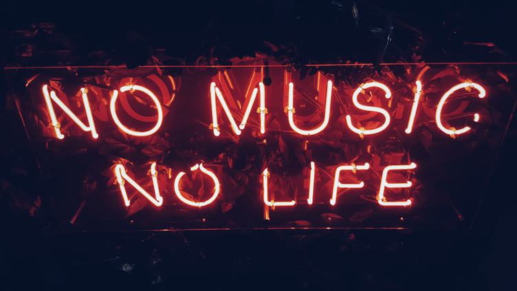 No Music No Life Red Neon