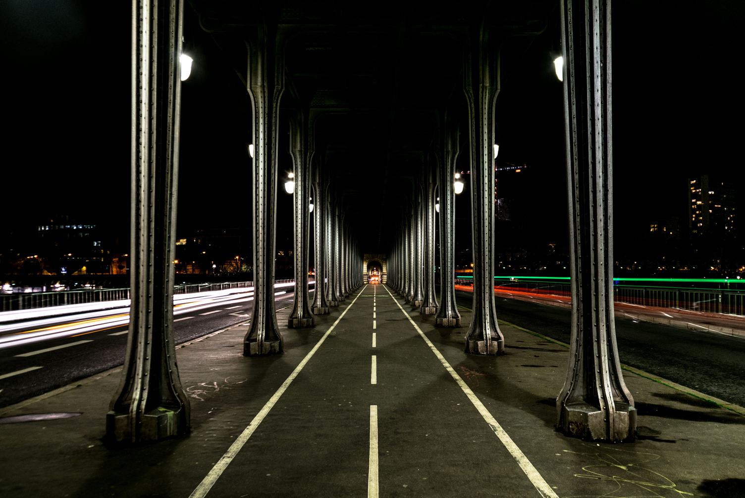 Bridge Bir-Hakeim at Night, Paris, France