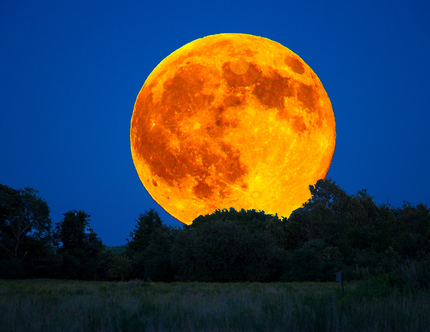 Free Photo Closeup of Orange Moon