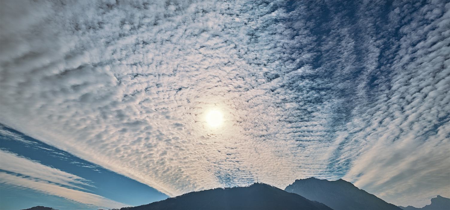 Sky with Altocumulus Clouds above Mountains