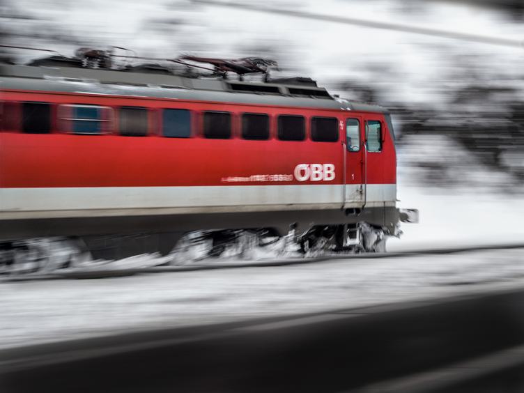 Riding Red Train Motion Blur