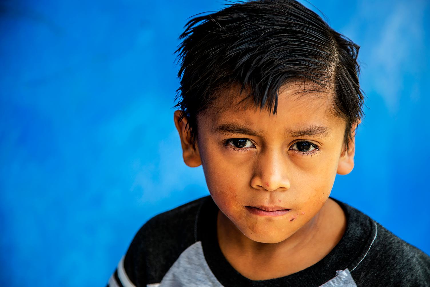 Portrait of Sad Young Boy