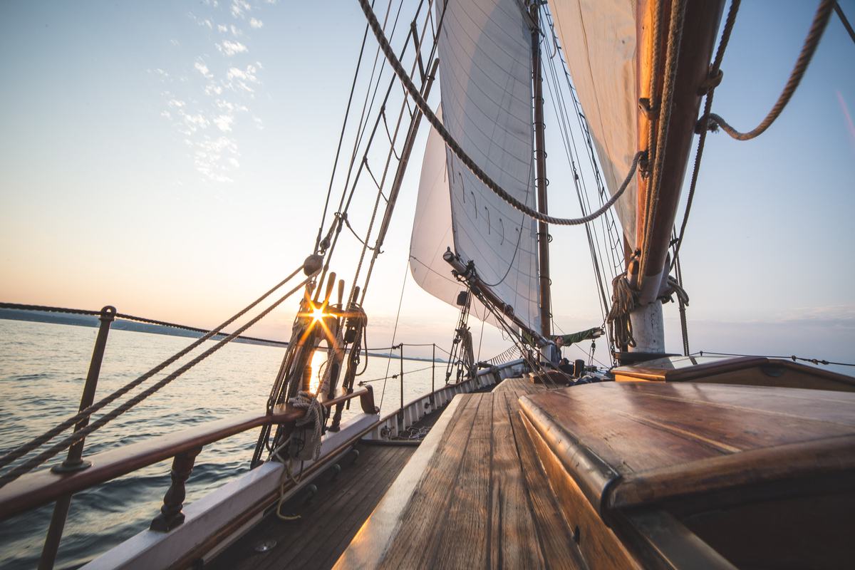 Free Photo: Sailboat Sliding at Sunset