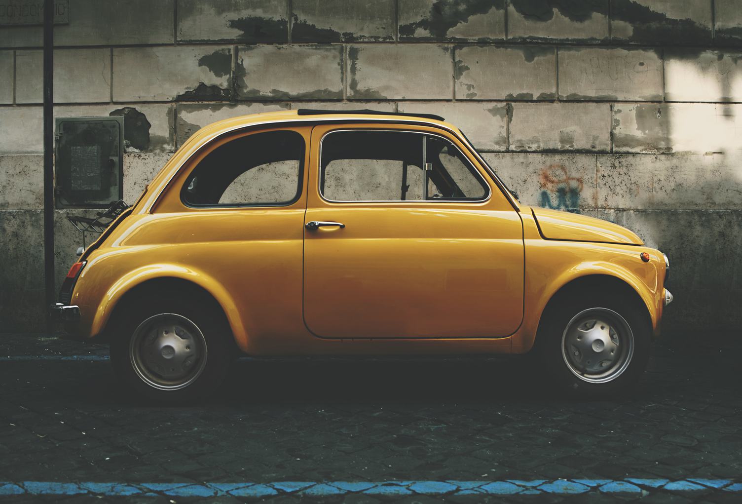 Small Yellow Vintage Car