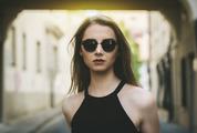 Attractive Blonde Wearing Sunglasses, Urban Portrait