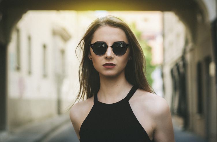 Attractive Blonde Wearing Sunglasses, Urban Portrait