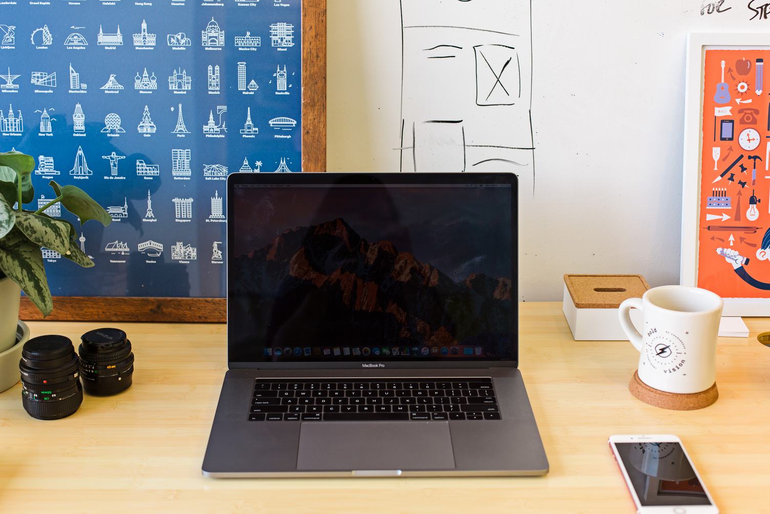 Freelance Home Office Workspace with MacBook