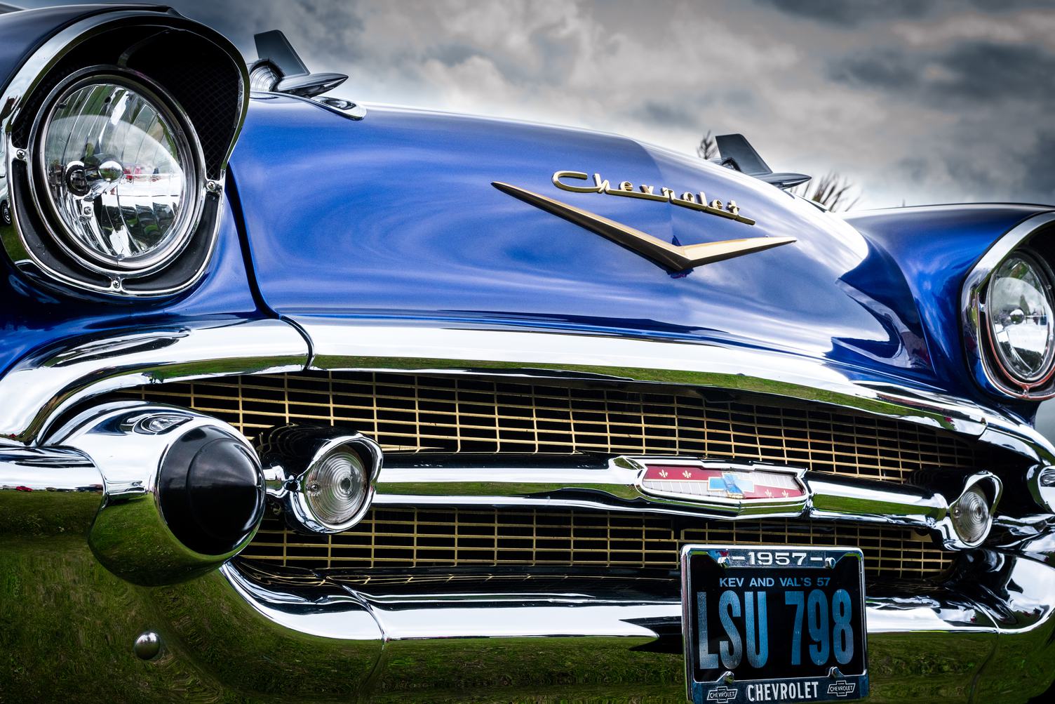 Shiny Blue Vintage Chevrolet Car