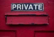 Red Door Letterbox  Closeup
