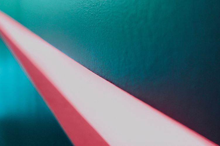 Closeup of Turquoise Wall Ending in Infinity