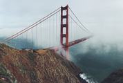 Fog Covering Golden Gate Bridge, San Francisco