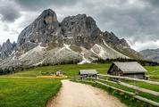 Panoramic view of Passo delle Erbe, South Tyrol in Italy