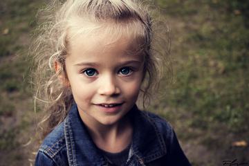 Portrait of Smiling Five Years Old Child Girl
