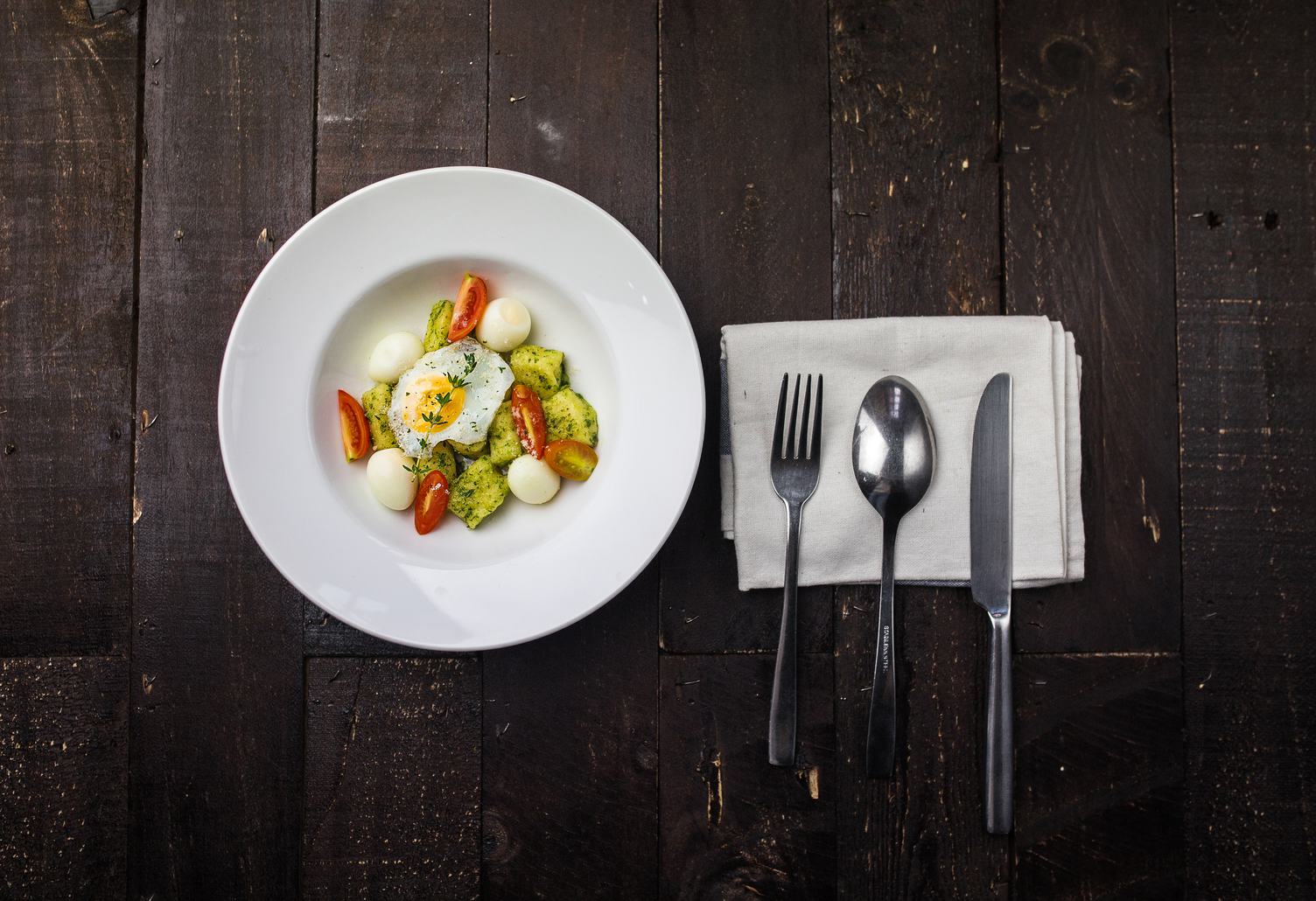 Tasty Breakfast with Avocado, Tomato and Poached Egg