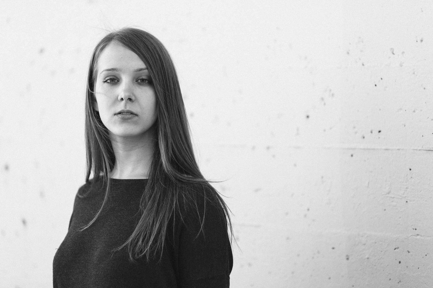 Young Woman Black and White Portrait