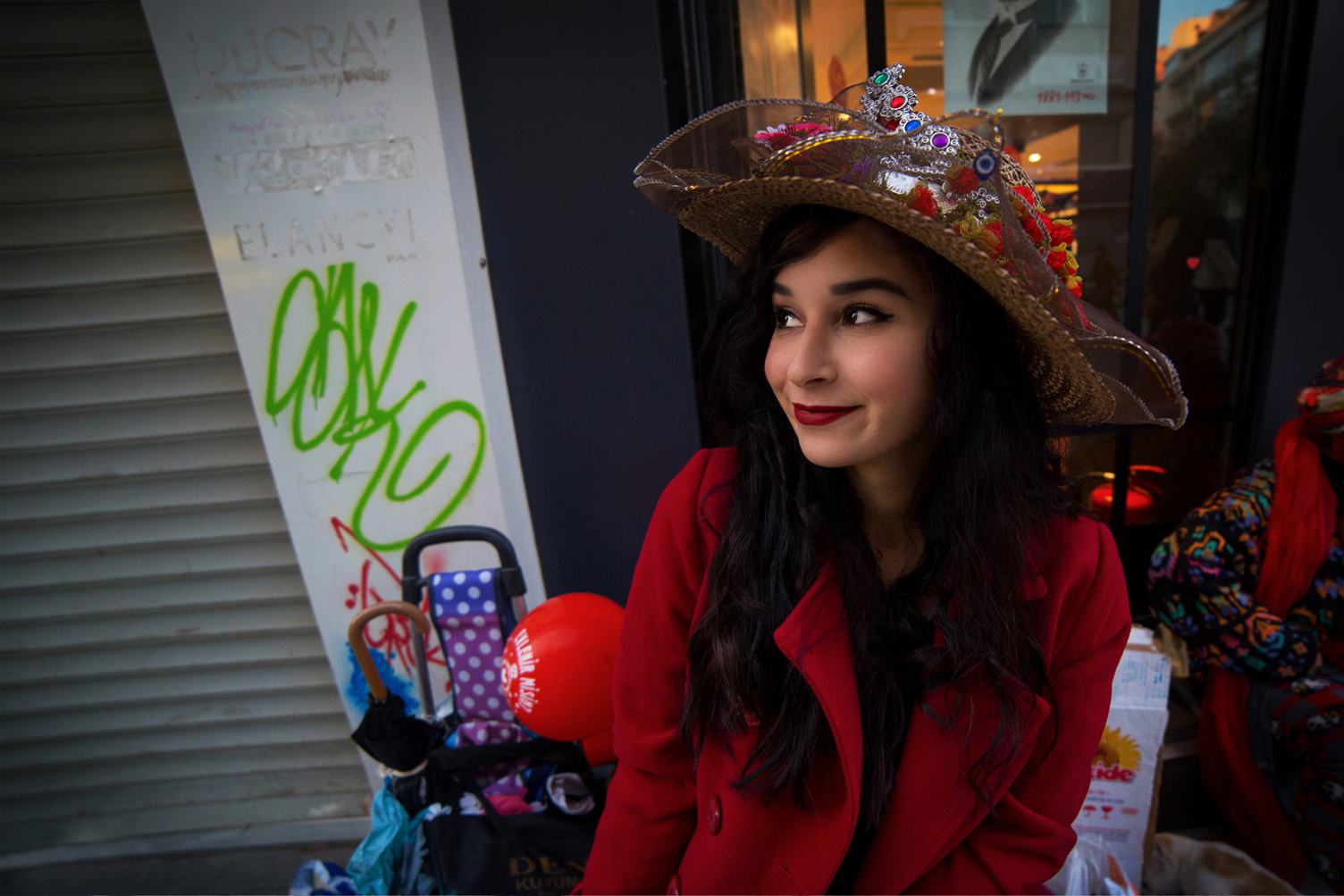 Woman Wearing Funny Hat