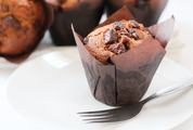 Brown Muffins with Chunks of Chocolate