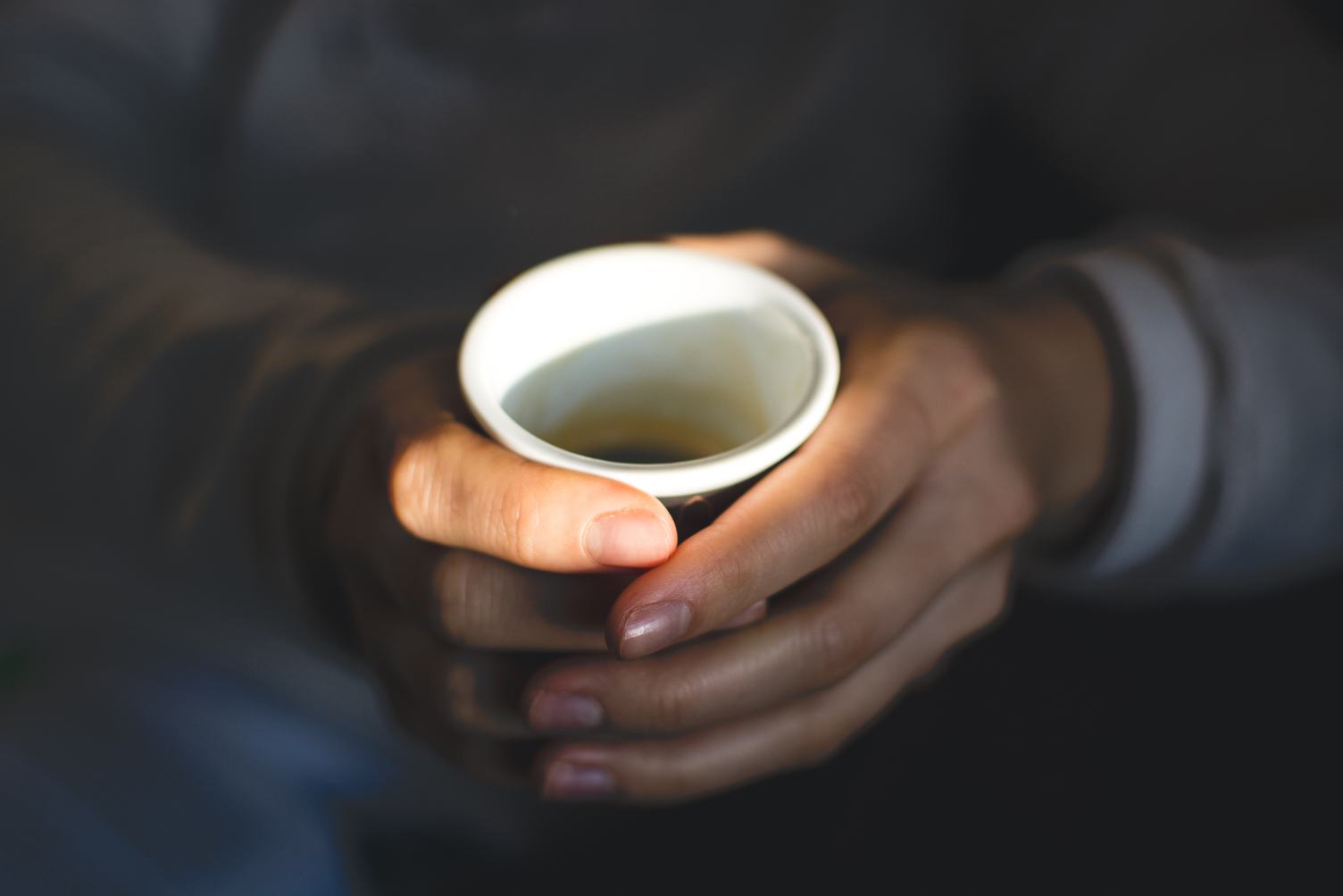 Snapshot of Hands Holding American Espresso