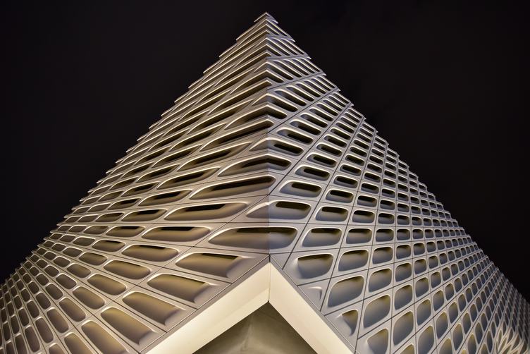 Facade of the Broad Contemporary Art Museum, Los Angeles