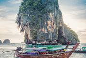 Long-Tail Boat at Ao Phra Nang Beach, Thailand