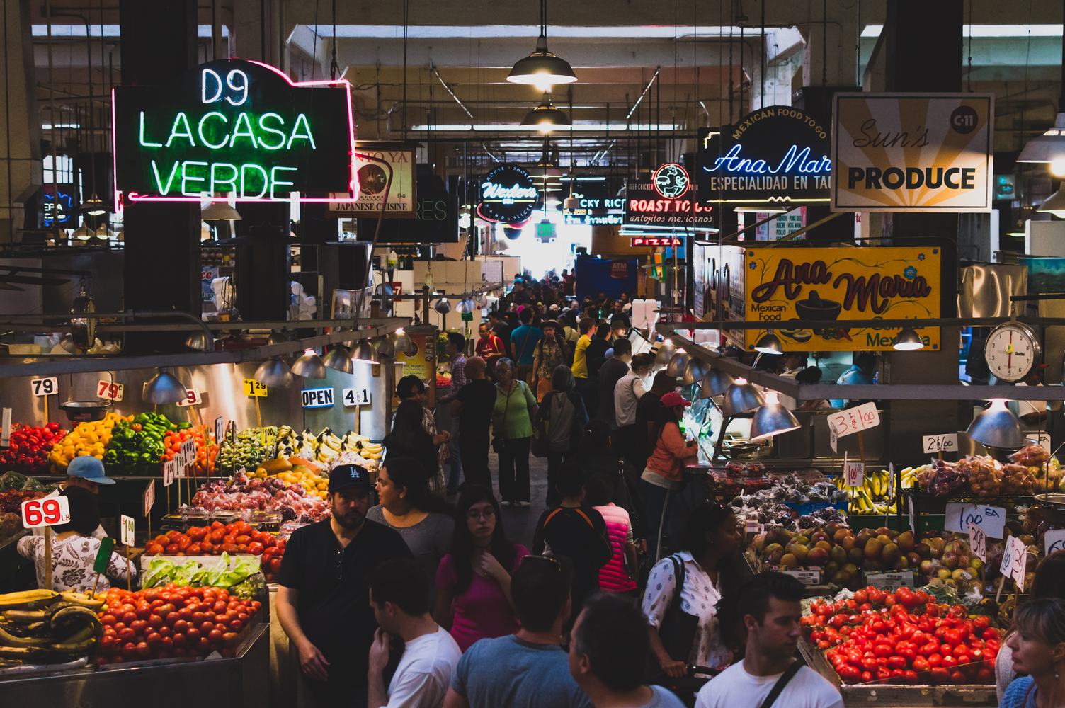 Interior of Grand Central Market, Los Angeles