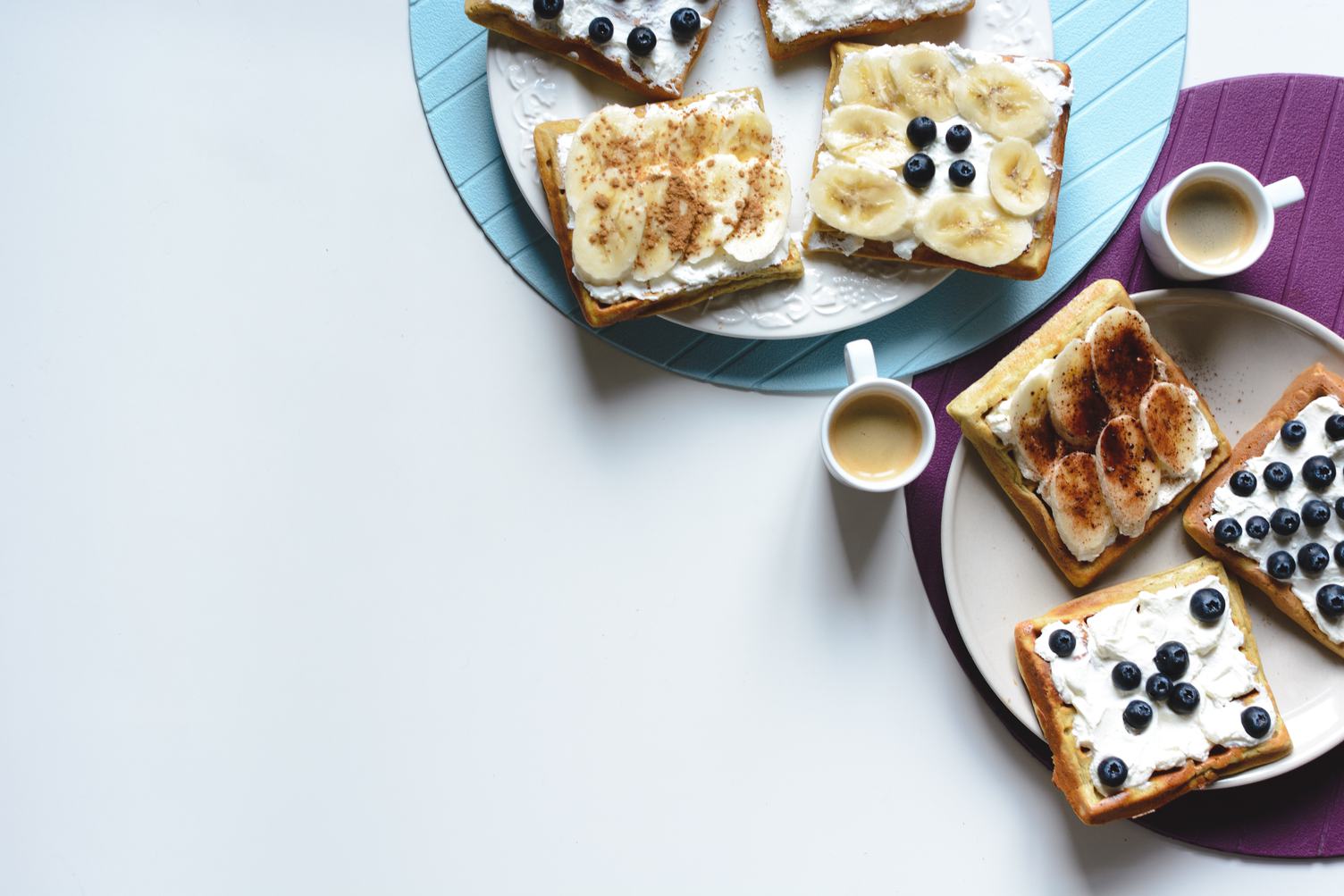 Flat Lay Composition of Belgian Waffle
