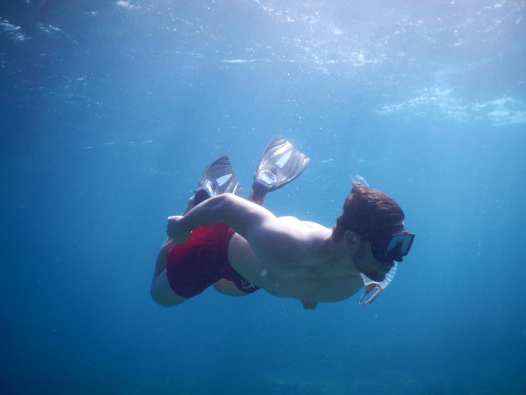 Man Swimming Underwater