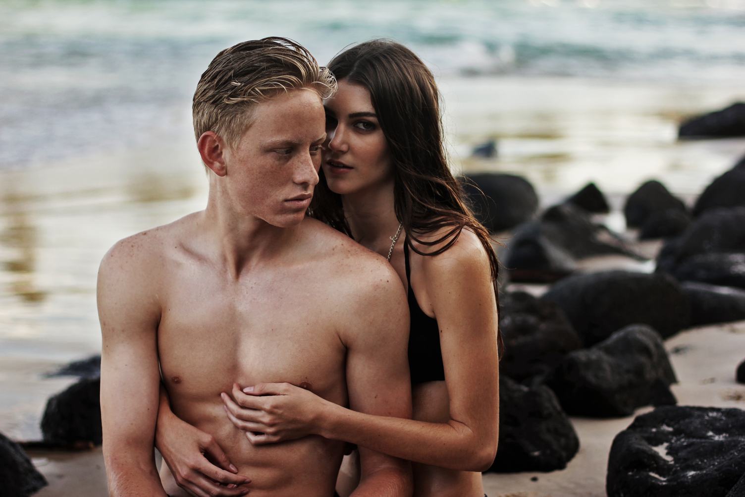 Young Sexy Couple on Beach