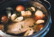Pot with Chicken Broth