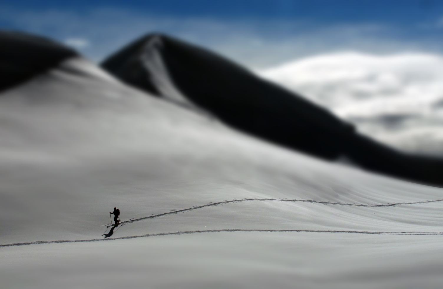 Skiing Man, Tilt Shift Effect