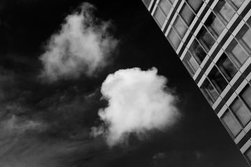 Black and White Abstract Building and Sky