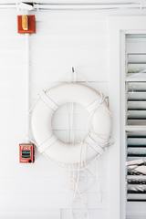 White Lifebuoy Hanging on the Wall