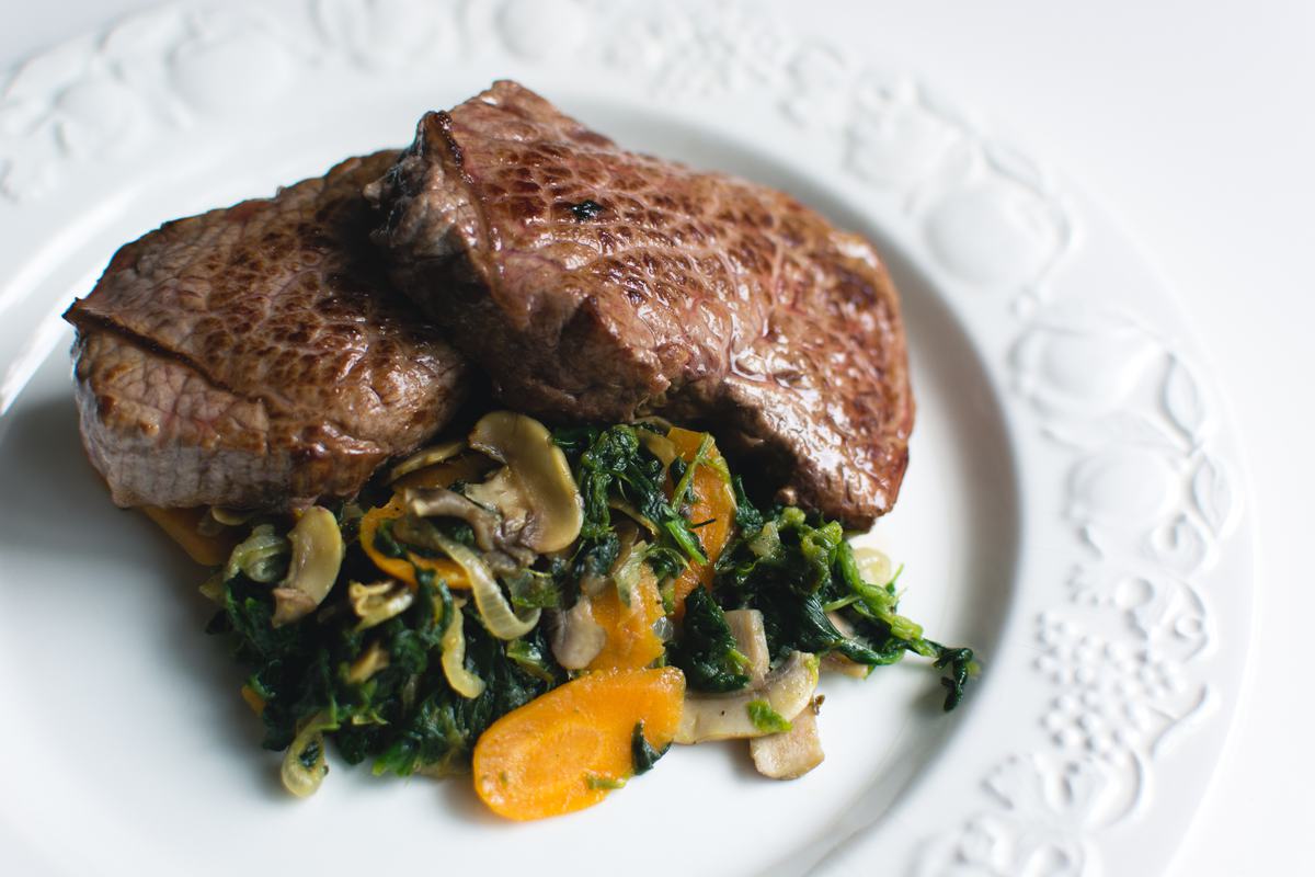 Free Photo: Beef Steak with Spinach