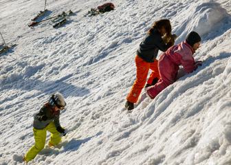 Children Playing on the Snow
