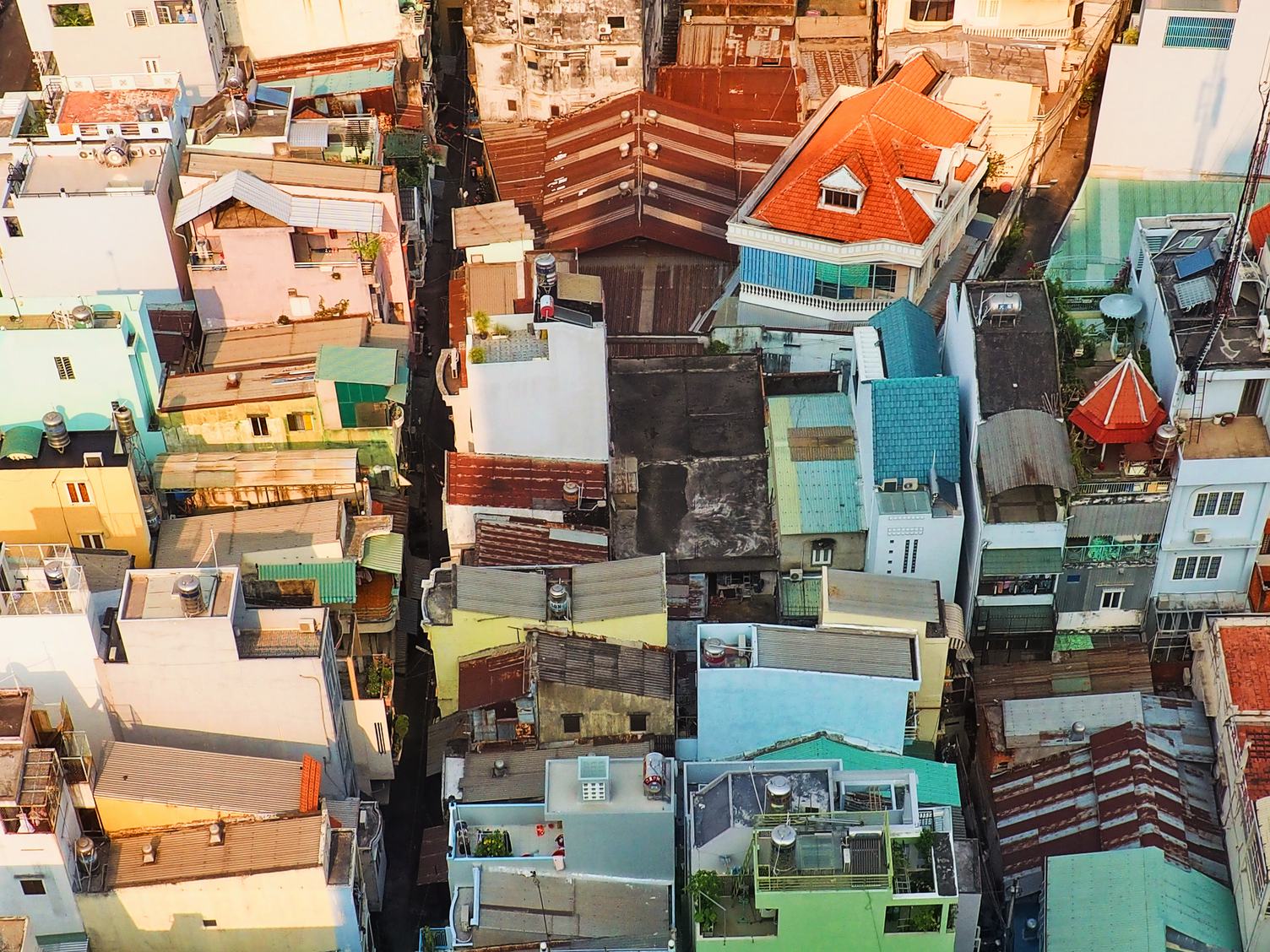 Suburbs of Ho Chi Minh City, Vietnam, Top View