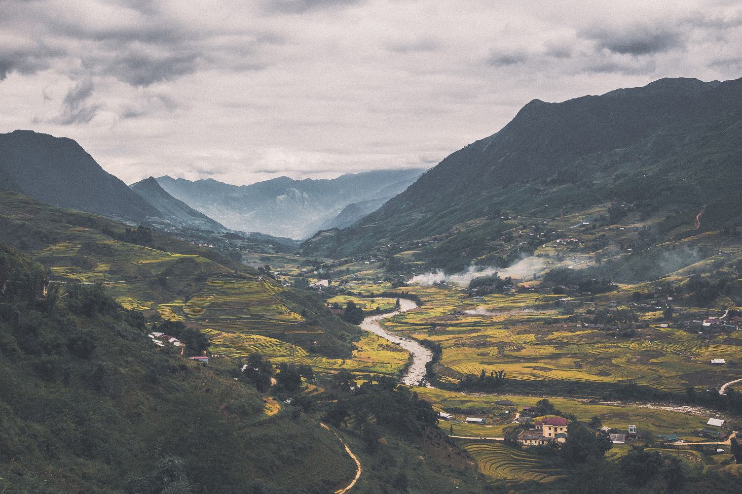 Village in the Valley in Vietnam