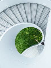 White Modern Spiral Staircase in Singapore