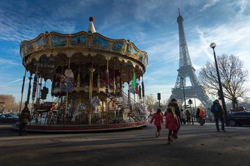 Carousel in Paris with Eiffel Tower in Background