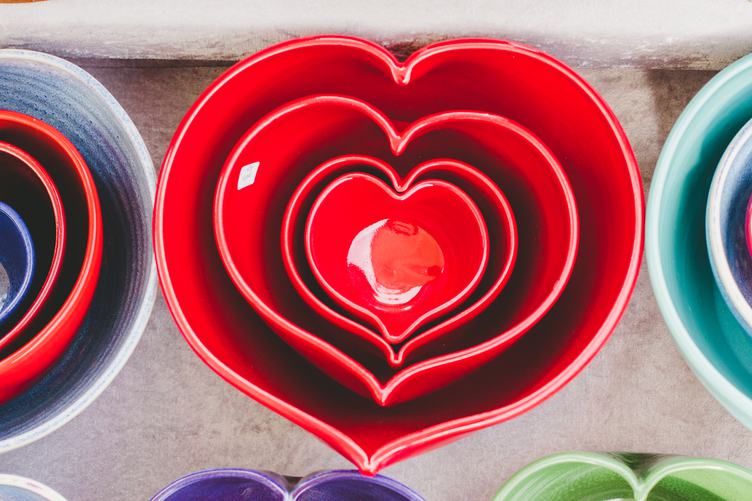 Colorful Ceramic Hearts