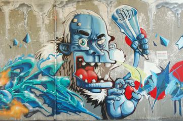Blue Man Graffiti