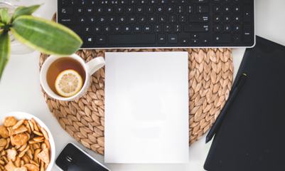 Creative Workspace Flat Lay - Blank Page