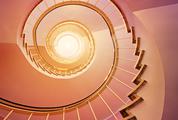 Spiral Staircase with Pink Walls