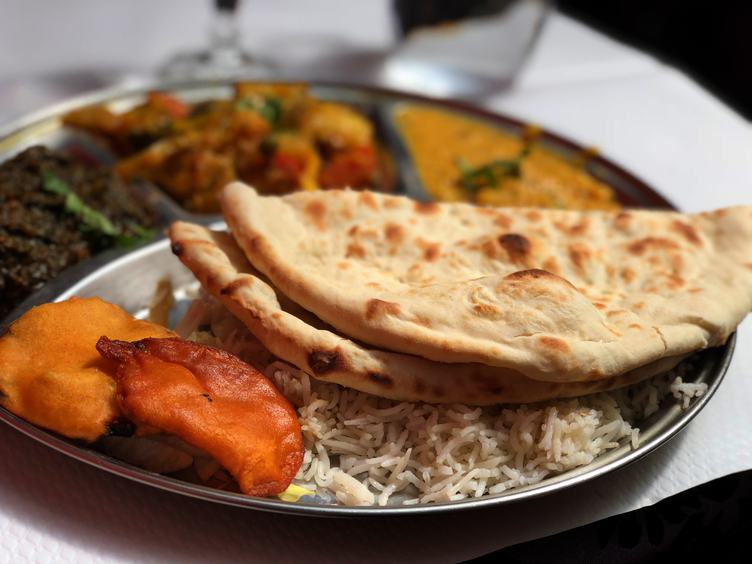 Oriental Lunch with Naan Bread