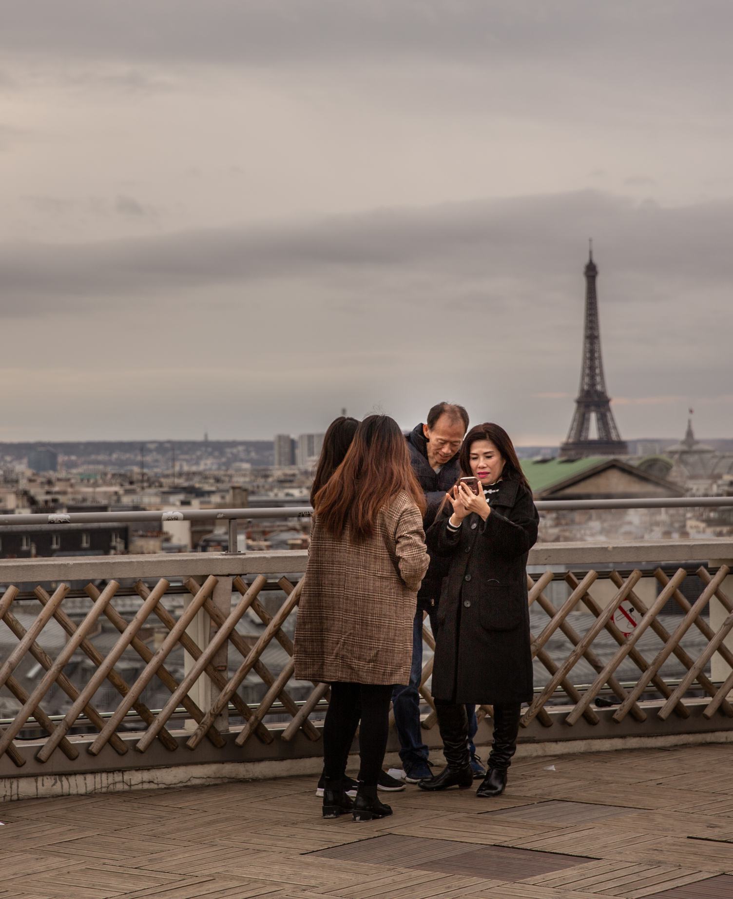 Family on the Roof Galeries Lafayette in Paris