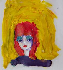 Painted Plasticine Woman Portrait