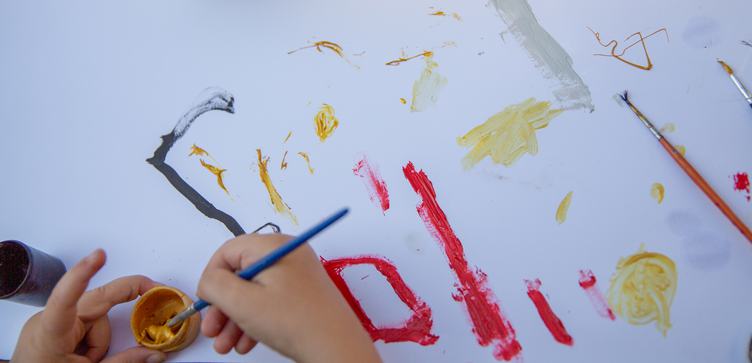 Child Paint with Brush