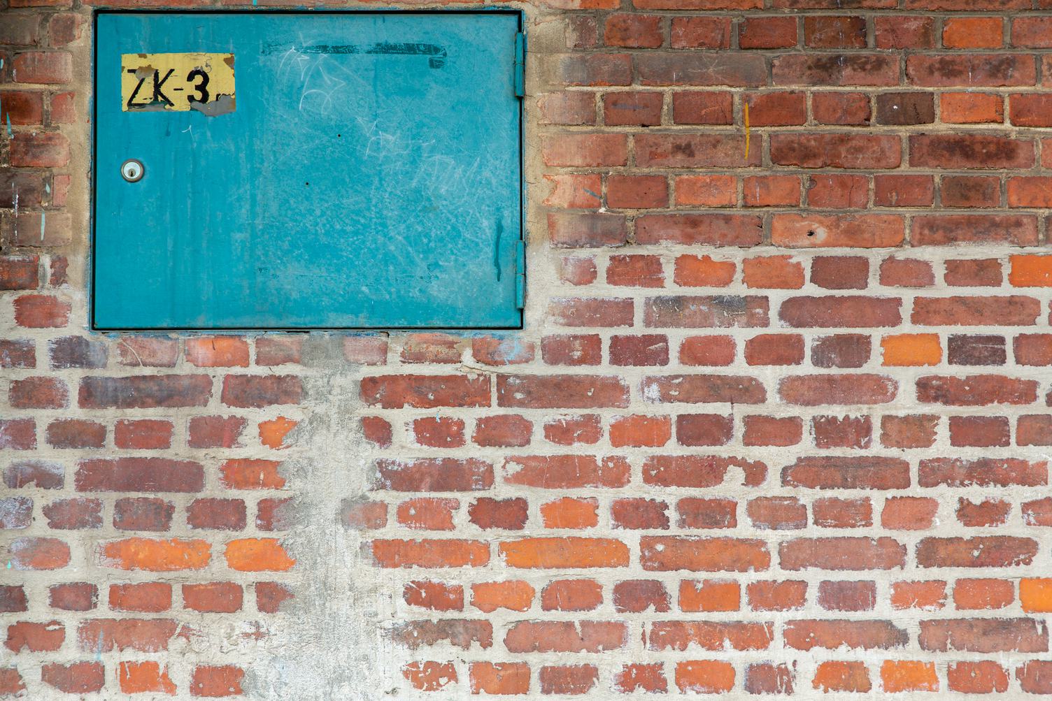 Brick Wall with Metal Doors